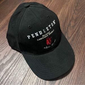 Pendleton Blended Canadian Whisky Black adjustable strap back Let’er Buck Logo